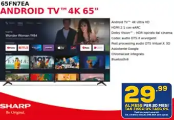 Euronics Sharp 65FN7EA Android TV 4K 65" offerta