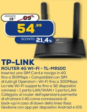 tp-link Router 4G Wi-Fi - TL-MR100