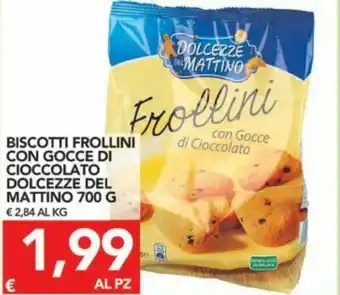 TuoDi Dolcezze Del Mattino Biscotti Frollini con Gocce di Cioccolato 700 g offerta