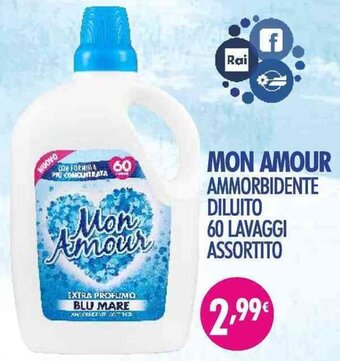 Acqua & Sapone Mon Amour Ammorbidente Diluito 60 lavaggi assortito offerta