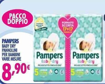 Acqua & Sapone Pampers baby Dry Pannolini Per Bambini Varie Misure offerta