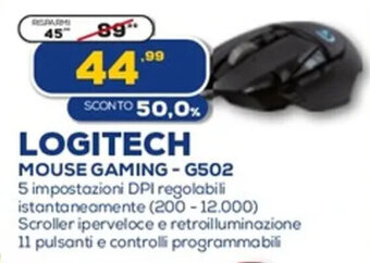 Euronics Logitech Mouse Gaming - G502 offerta