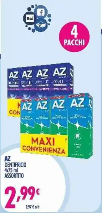 Acqua & Sapone Az Dentifricio 4 x 75 ml Assortito offerta