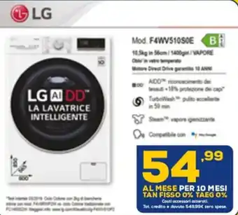 Euronics LG Mod. F4WV510S0E offerta