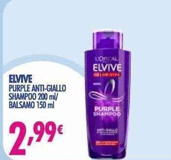 Acqua & Sapone Elvive Purple Anti-Giallo Shampoo 200 ml/Balsamo 150 ml offerta