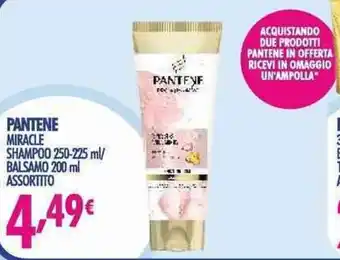 Acqua & Sapone Pantene Miracle Shampoo 250-225 ml/Balsamo 200 ml Assortitto offerta