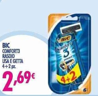 Acqua & Sapone Bic Comfort3 Rasoio Usa e Getta 4 + 2 pz offerta