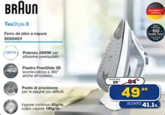 Euronics Braun TexStyle 3 Ferro a Vapore offerta