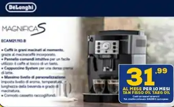 Euronics DeLonghi Magnifica S ECAM 22.110.B offerta