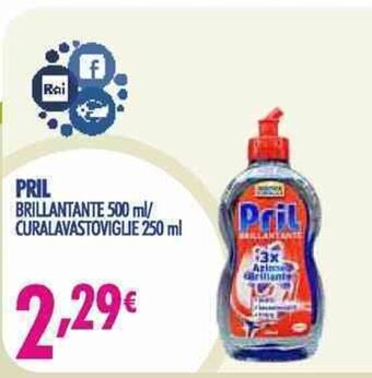 Acqua & Sapone Pril Brillantante 500 ml/Curalavastoviglie 250 ml offerta
