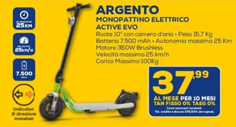 Euronics Argento Monopattino Elettrico Active Evo offerta