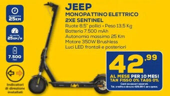 Euronics Jeep Monopattino Elettrico 2XE Sentinel offerta