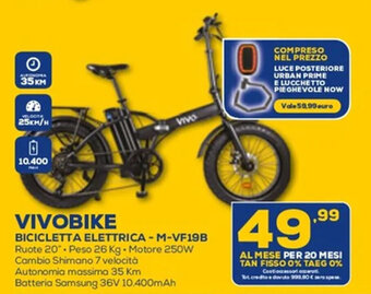 Euronics Vivobike Bicicletta Elettrica - M-VF19B offerta