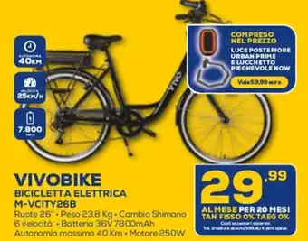 Euronics Vivobike Bicicletta Elettrica M-VCity26B offerta