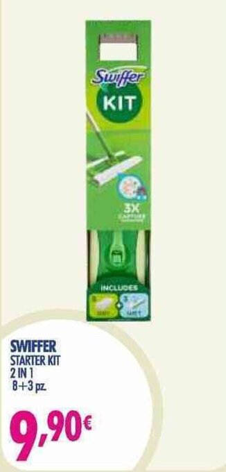 Acqua & Sapone Swiffer Starter Kit 2 in 1 8 + 3 pz offerta