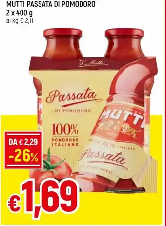 Famila Mutti Passata di Pomodoro 2 x 400 g offerta