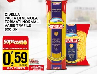 Divella Pasta di Semola Formati Normali varie trafile 500 gr