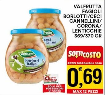 Gecop Valfrutta Fagioli Borlotti/Ceci cannellini/corona/lenticchie 369/370 gr offerta