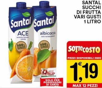 Santal Succhi di Frutta vari gusti 1 litro