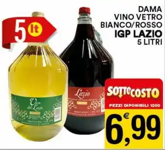 Gecop IGP Lazio Dama Vino Vetro Bianco/Rosso 5 litri offerta