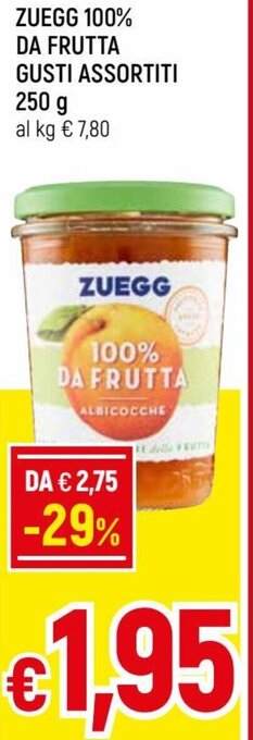 Famila Zuegg 100% Da Frutta Gusti Assortiti 250 g offerta
