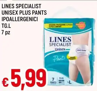 Famila Lines Specialist Unisex Plus Pants Ipoallergenici tg.l 7 pz offerta