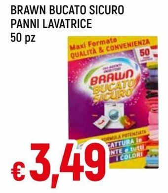 Famila Brawn Bucato Sicuro Panni Lavatrice 50 pz offerta