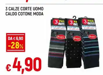 Famila 3 Calze Corte Uomo Caldo Cotone Moda offerta