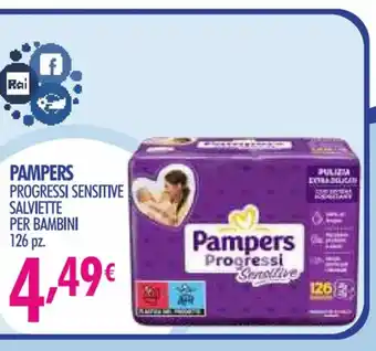 Acqua & Sapone Pampers Progressi Sensitive Salviette Per Bambini 126 pz. offerta