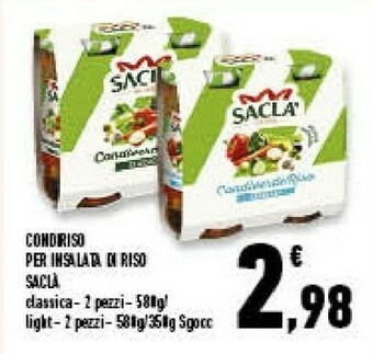Conad Superstore Saclà Saclà - Condiverde Riso per Insalate di Riso 580 g(ml) offerta