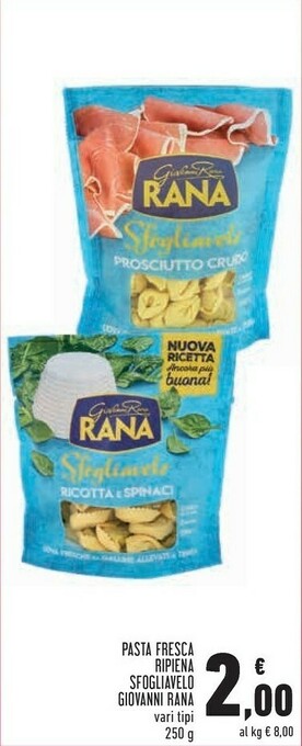 Conad Rana Sfogliavelo Ricotta, Spinaci Ed Erbette 250 G(ml) offerta