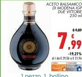 Conad Due vittorie Aceto Balsamico Di Modena IGP 250 G(ml) offerta