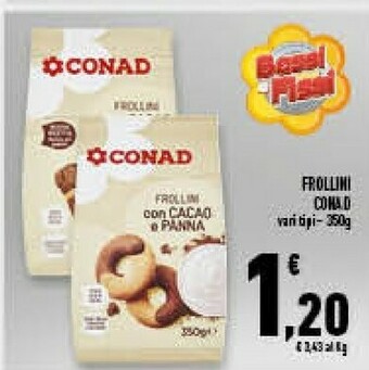 Conad Superstore Conad - Frollini Con Cacao E Panna 350 G(ml) offerta