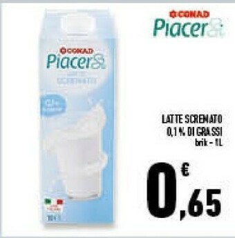 Conad Superstore Conad - Latte Scremato A Lunga Conservazione Piacersi 1000 G(ml) offerta