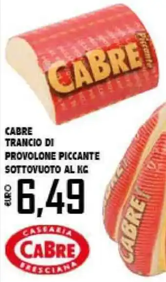 Big Food Cabre Trancio di Provolone Piccante Sottovuoto Al kg offerta