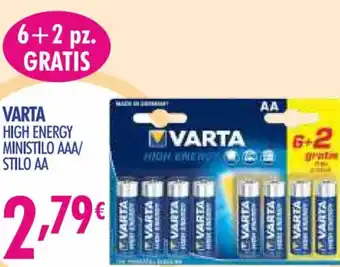 Acqua & Sapone Varta High Energy Ministilo AAA/Stilo AA offerta