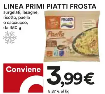Coop Frosta Linea Primi Piatti Surgelati, Lasagne, Risotto, Paella o Cacciucco da 450 g offerta
