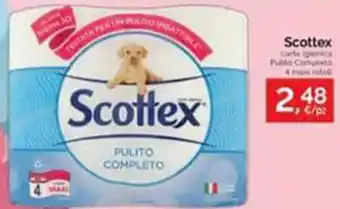 Prodet Scottex Carta Igienica Pulito Completo 4 maxi rotoli offerta