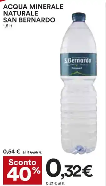 Coop San Bernardo Acqua Minerale Naturale 1,5 Lt offerta