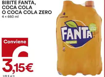 Coop Fanta, Coca Cola o Coca Cola Zero Bibite 4 x 660 ml offerta