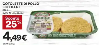Coop Bio Fileni Cotolette di Pollo 220 g offerta