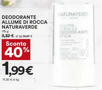 Coop Naturaverde Deodorante Allume di Rocca 115 g offerta