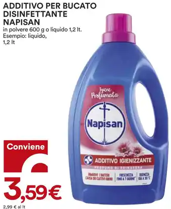 Coop Napisan Additivo Per Bucato Disinfettante In Polvere 600 g o Liquido 1,2 lt. offerta