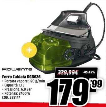 MediaWorld Rowenta Ferro Caldaia DG8626 offerta