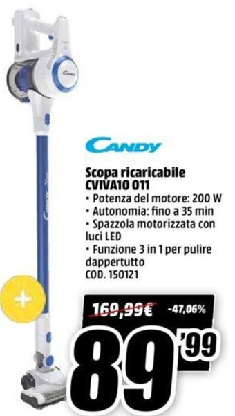 MediaWorld Candy Scopa ricaricabile CVIVA10 011 offerta