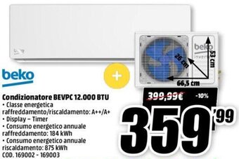 MediaWorld beko Condizionatore BEVPC 12.000 BTU offerta