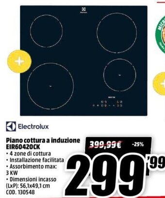 MediaWorld Electrolux Piano cottura a induzione EIR60420CK offerta