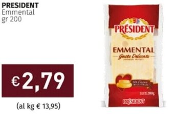 Prezzemolo e Vitale President Emmental gr 200 offerta