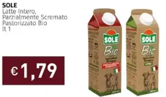 Prezzemolo e Vitale Sole Latte Intero, Parzialmente Scremato Pastorizzato Bio lt 1 offerta