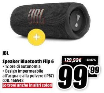 MediaWorld JBL Speaker Bluetooth Flip 6 offerta